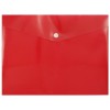 Папка-конверт пластиковая на кнопке inФормат А5+, 280 x 210 мм, толщина пластика 0,18 мм, прозрачная красная